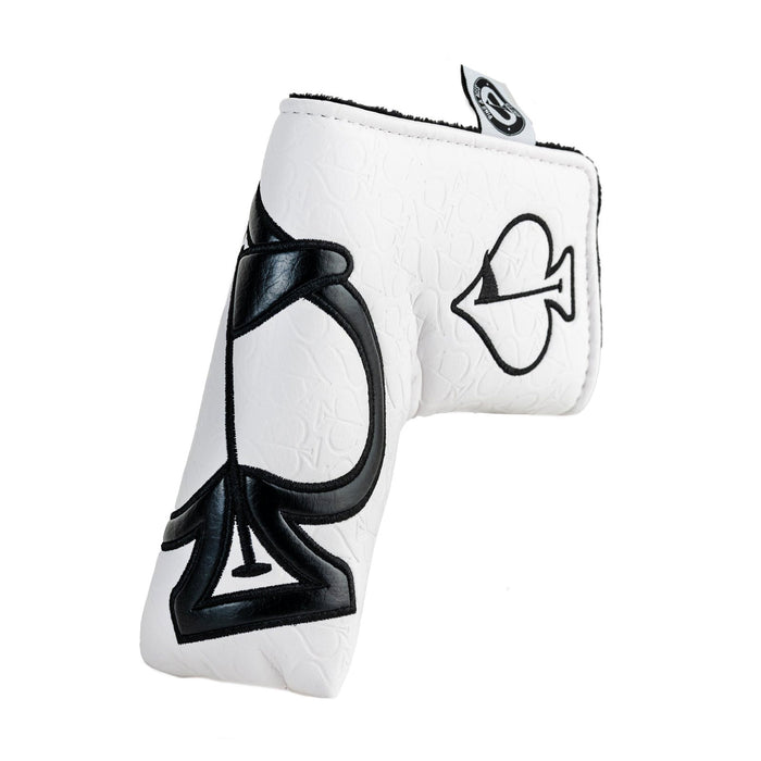 Pins & Aces Embossed Spade White Blade Headcover