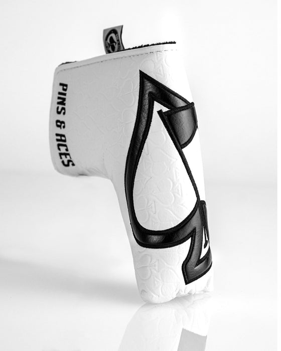 Pins & Aces Embossed Spade White Blade Headcover