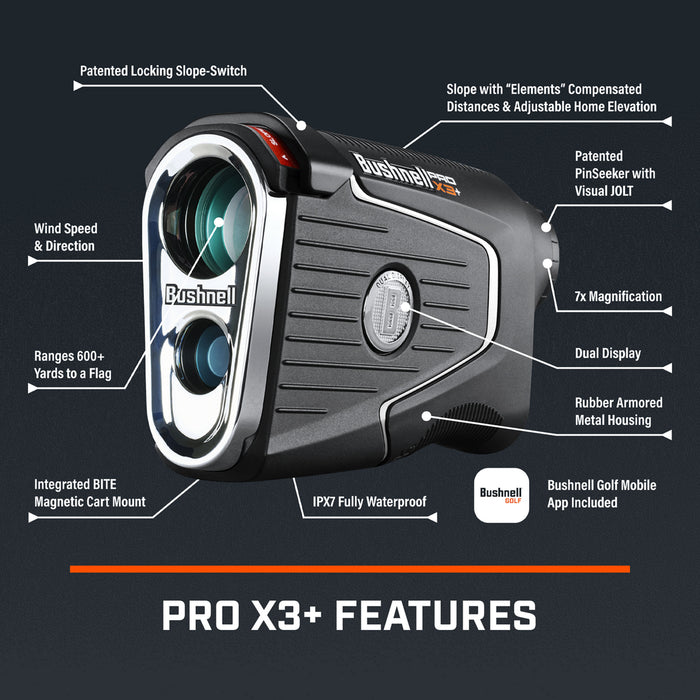 Bushnell Pro X3+ Golf Laser Rangefinder