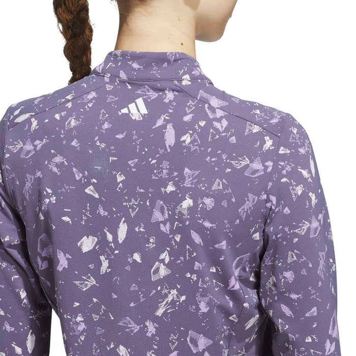 Adidas Women's Ultimate365 Printed Quarter-Zip Mock Neck Top