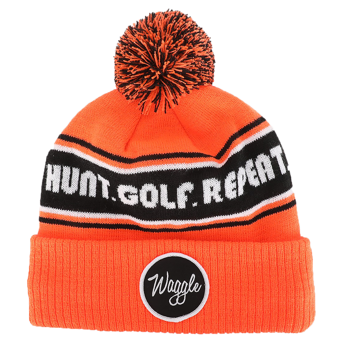 Waggle Hunt. Golf. Repeat. Pom Beanie