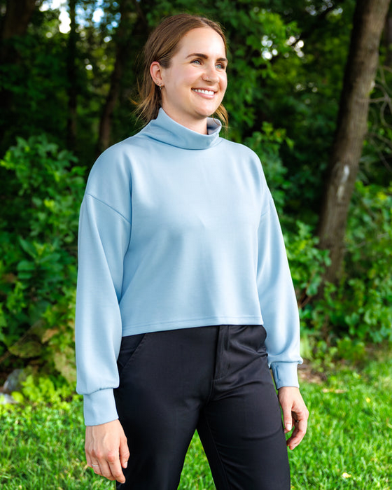 Waggle Plume Women's Funnel-Neck Sweatshirt